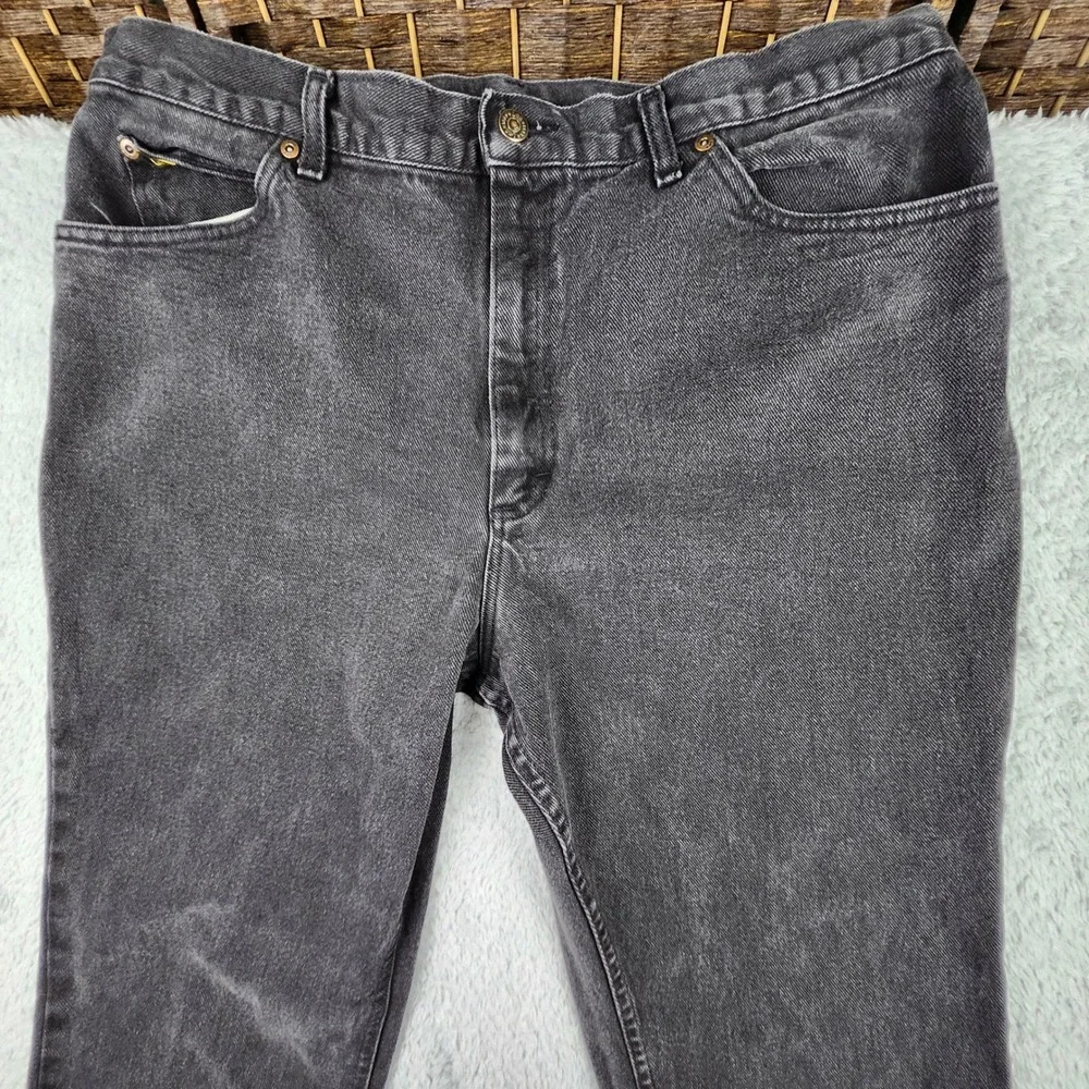 VTG Lee Jeans Mens 40x36 Black Regular Fit‎ Straight Leg Denim Made in USA 90s